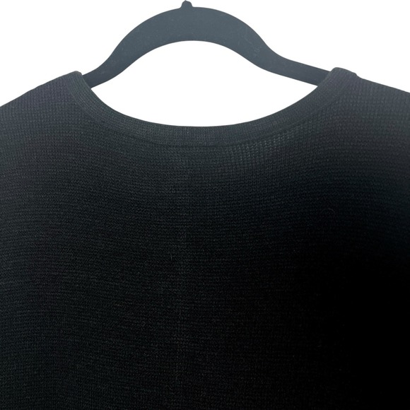 Vintage Nina Leonard Black Dress Sweater Bodycon Long Sleeve Knee Length Medium - Picture 5 of 8